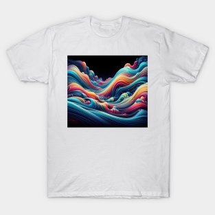 Flowing liquid creates vibrant wave pattern design T-Shirt